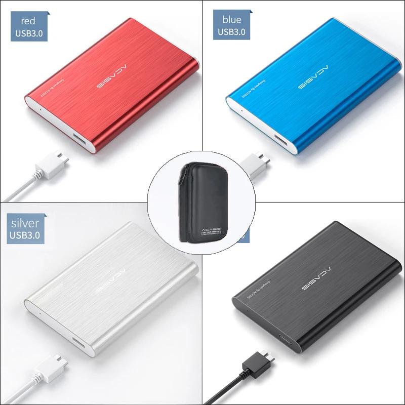 Acasis  ϵ ̺ USB 3.0 äο ݼ HDD ޴ 500GB 丮, 2 ׶Ʈ 1TB, PC, Mac, º, Xbox, PS4, PS5, TV 